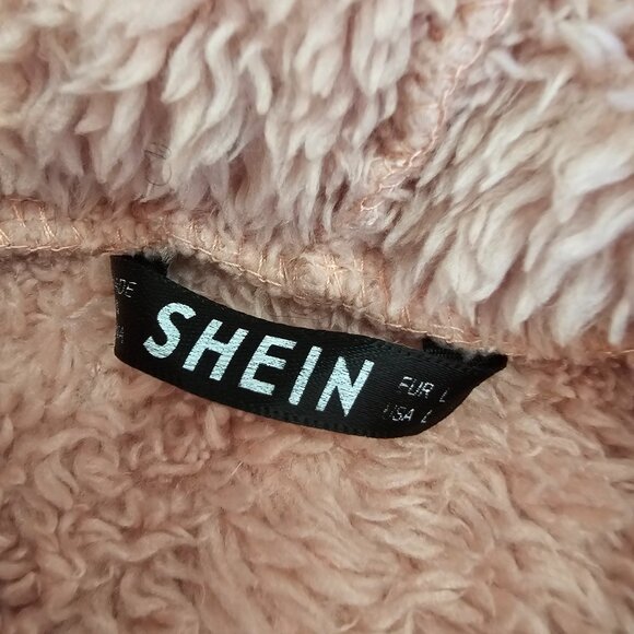 Shein Pink Fuzzy Bear Ear Hoodie – Size Large - Picture 15 of 16